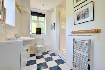 Shower Room  with large shower cubicle, washbasin and wc