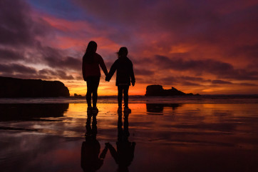 Children Enjoying Sunset