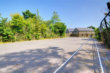 Outdoor tennis court.
