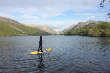 SUP hire available on the lake from Snowdonia Watersports