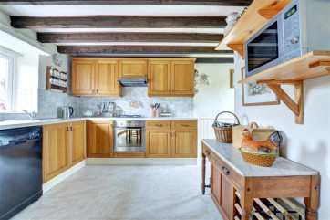 Spacious and light kitchen.