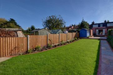 With paved areas and lawn areas this rear garden caters for all those who stay.