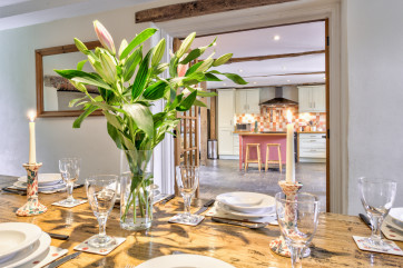 The dining room is next to the kitchen making entertaining easy