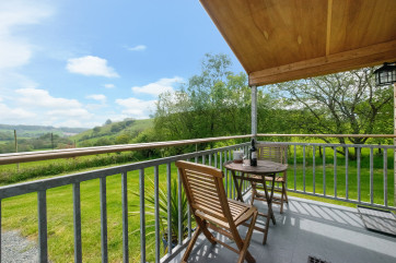 Balcony at the front of the lodge