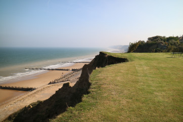 View of Overstrand beach - one of the finest beaches in north Norfolk