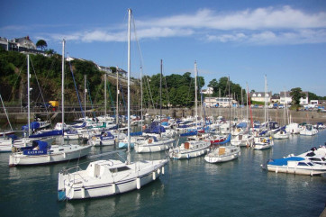 Picturesque Saundersfoot with its boats. 
