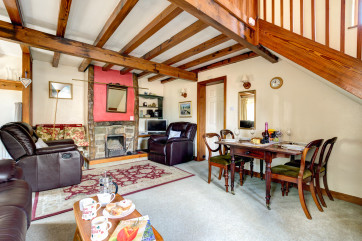 The open plan lounge and dining area