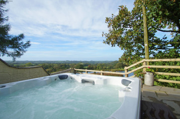 Hot-tub with views over the lake and surrounding countryside