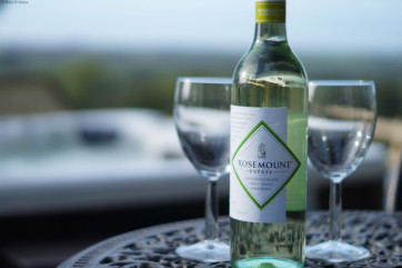 Hot-tub with views over the lake and surrounding countryside