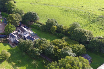 Aerial view of The Hayloft, immediately adjacent to the Camel Trail