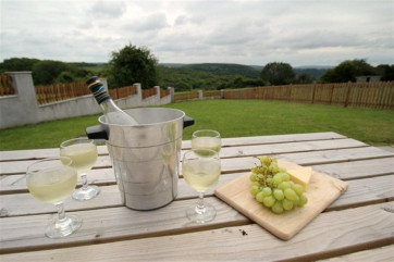 Wine and cheese whilst admiring the views