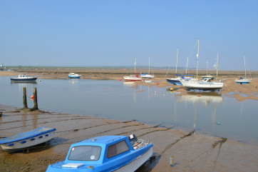 Sailing boats in Wells harbour.