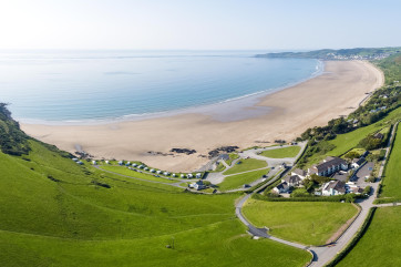 Aerial view of Clifton Court and Putsborough beach