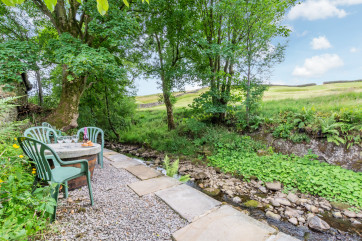 Waterside shared patio area