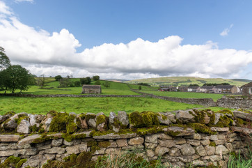 The view over the Wensleydale countryside from the patio area