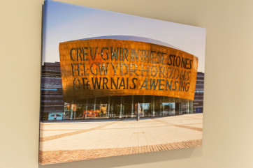 Wall art at Hafan y Ddinas Cardiff Apartment