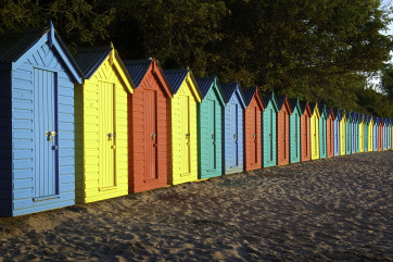 Huts at Llanbedrog Beach