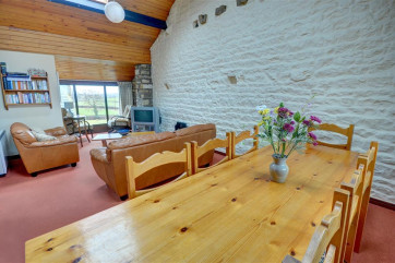 Dining area and lounge, with views over the open countryside.