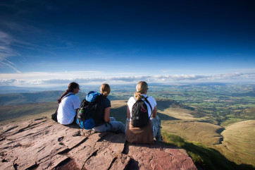 Looking out from one of the many peaks in the Brecon Beacons