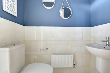 Cloakroom with toilet and wash basin