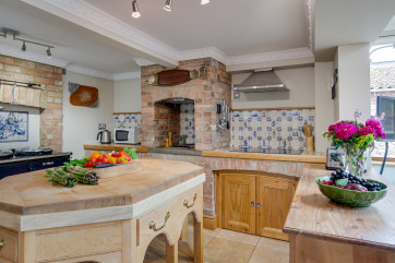 Spacious open plan kitchen with central island
