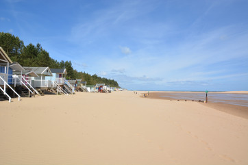 Wells Beach and  Beach Huts