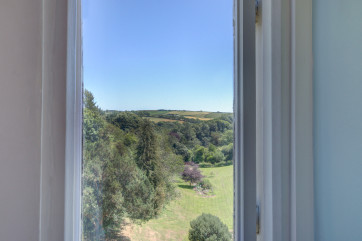 View from the property's window overlooking the South Devon countryside