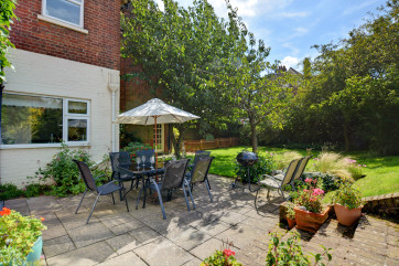 Patio area with table and chairs