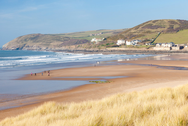 Beautiful Croyde beach is popular with surfers of all abilities