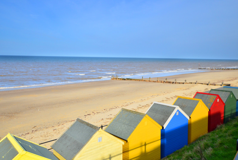 The sandy beach at Mundesley is only 2 miles away