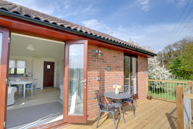 Outside decking with furniture