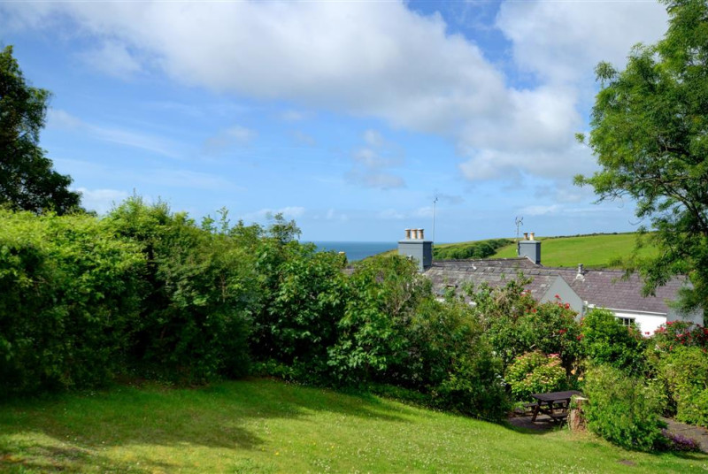 The view from the garden is of the surrounding area and coast line