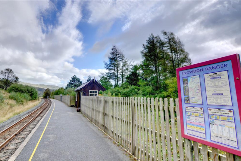 Just beyond the cottage is the Snowdon Ranger Station platform on the Welsh Highland Railway