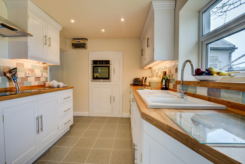 Bright new kitchen at this holiday home by the sea