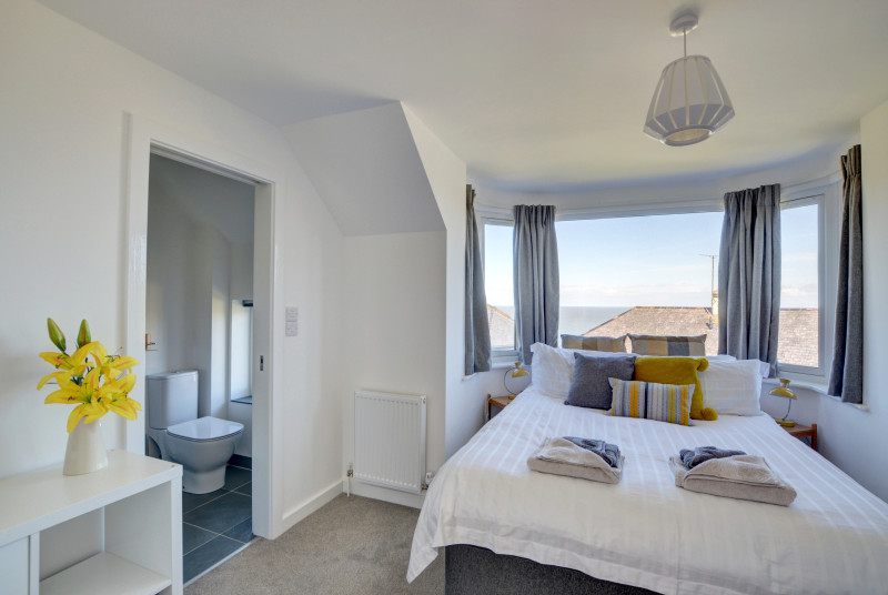 Master bedroom with beautiful views and ensuite bathroom