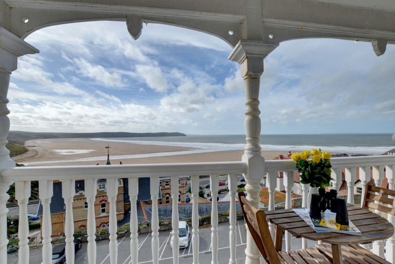 Stunning views of Woolacombe beach from the balcony