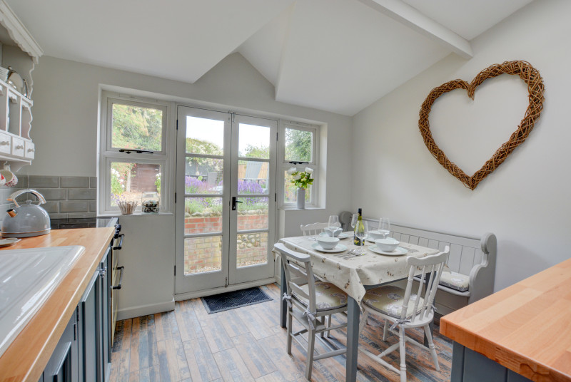 Kitchen showing dining area