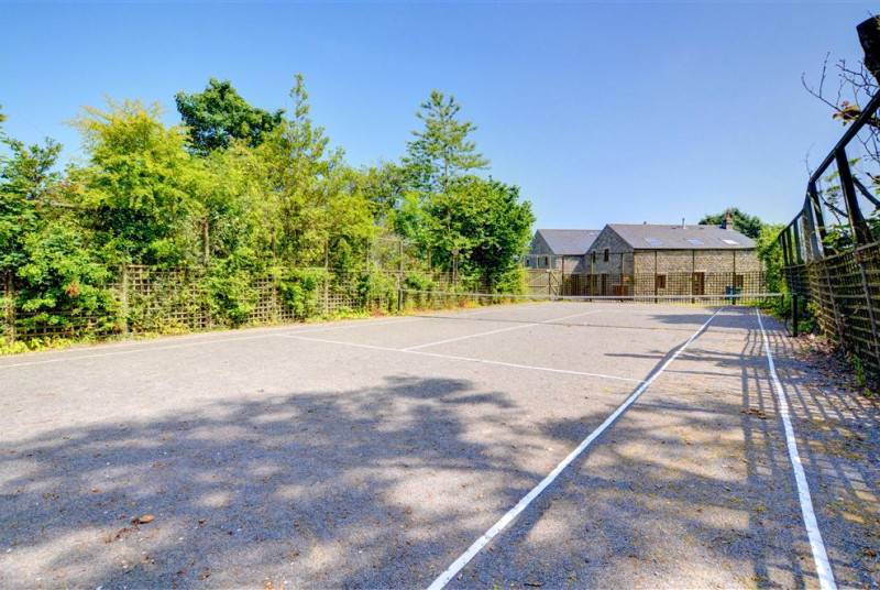 Outdoor tennis court.