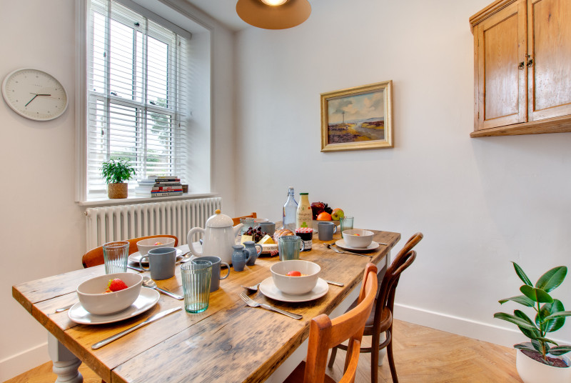Spacious dining area of the kitchen, views over the rear garden