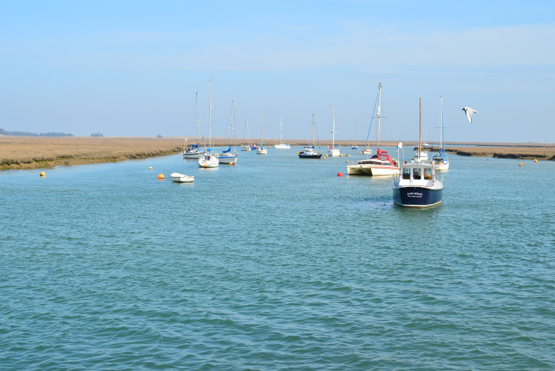 Boats anchored in Wells.