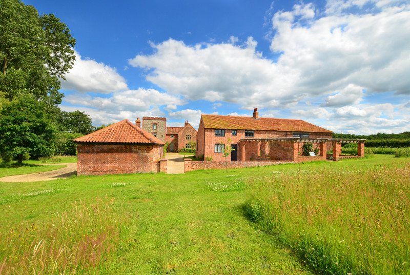 Stunning view of The Barn at Moor Hall on another sunny day in Norfolk