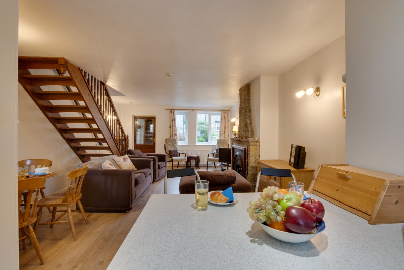View of the lounge and dining area from the kitchen
