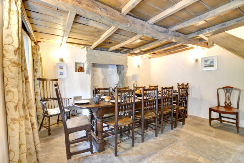 The characterful dining room is perfect for special occasions.