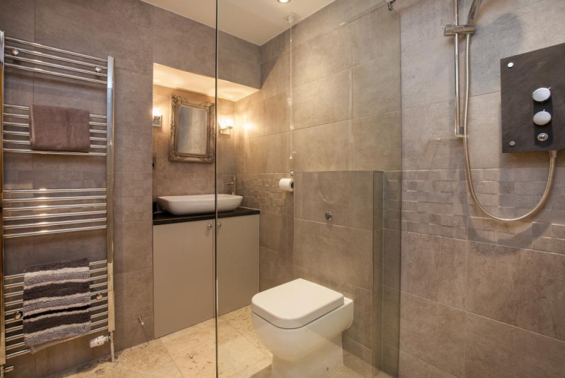 Ground floor shower room with glass walk-in shower enclosure - total luxury!