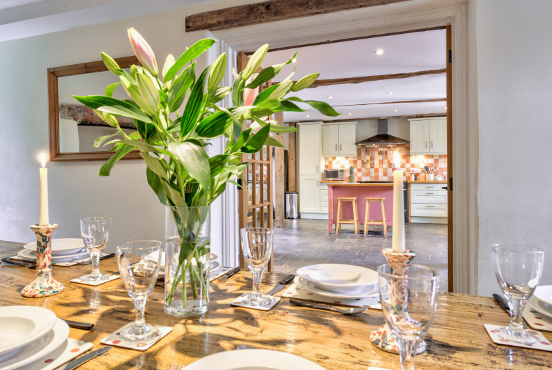 The dining room is next to the kitchen making entertaining easy