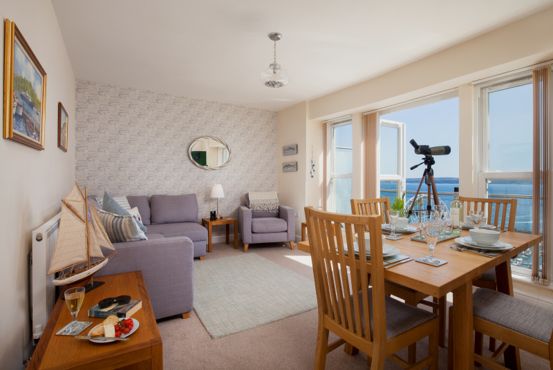 Bright and Spacious Living Area in South Devon Holiday Apartment