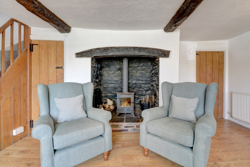 The woodburner will make the cooler evenings warm and cosy