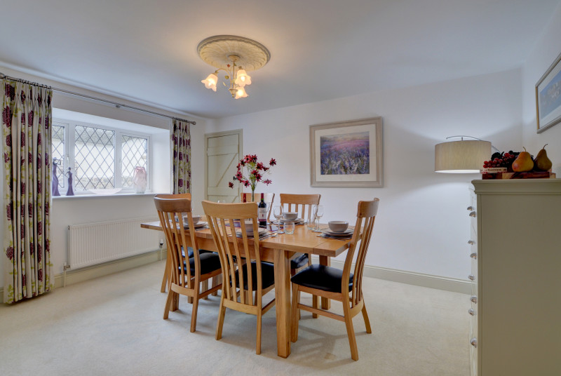 The separate dining room can be used for more formal meals