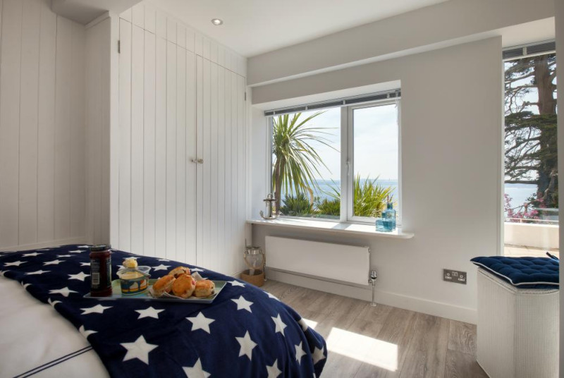 Sea Views from the Bedroom of this Self-Catering Apartment in Torquay, South Devon