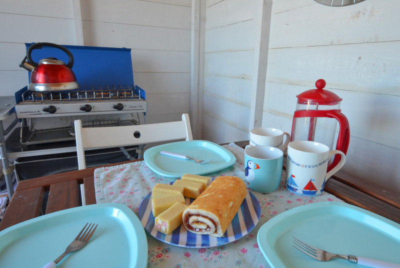 Well equipped inside the beach hut